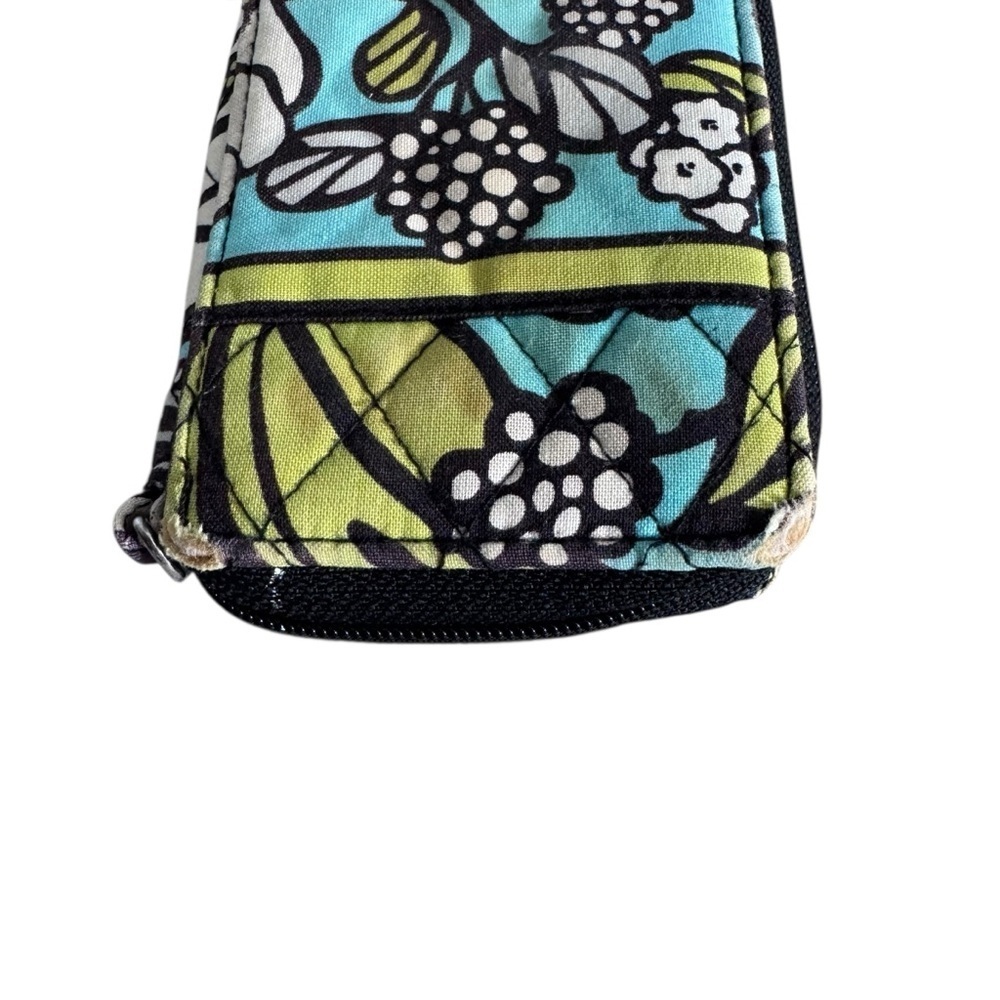Vera Bradley Teal and Black Patterned Wristlet - Picture 8 of 9